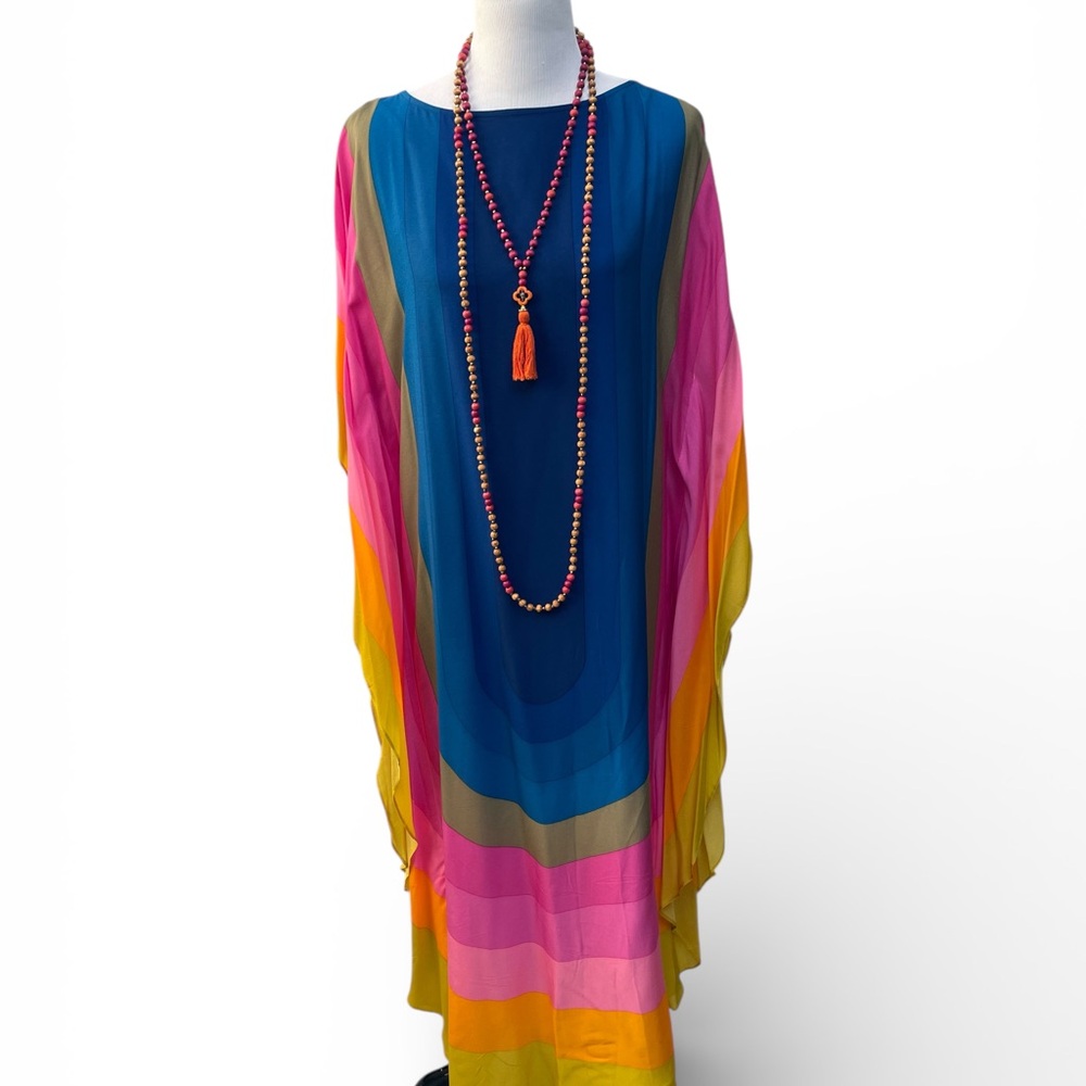 Trina Turk Bright Blue Prism Dress - Picture 2 of 11
